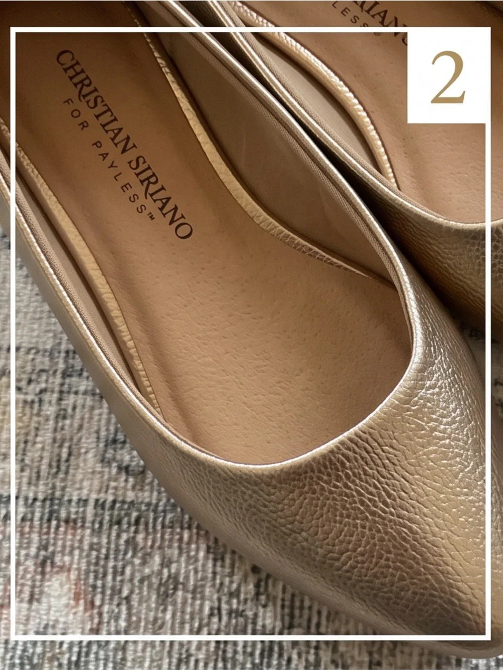 Christian Siriano Metallic Gold Pointed Toe Flats